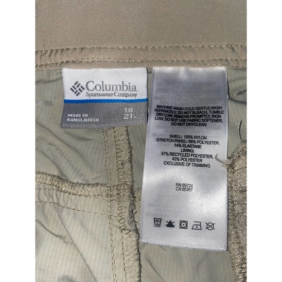 COLUMBIA Khaki Women's 16 Hiking Waterproof Capris - Picture 11 of 11
